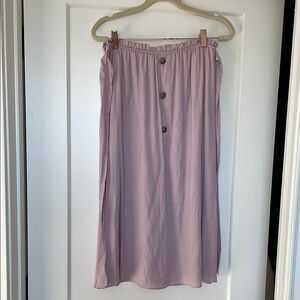 Chrissy button detail midi skirt